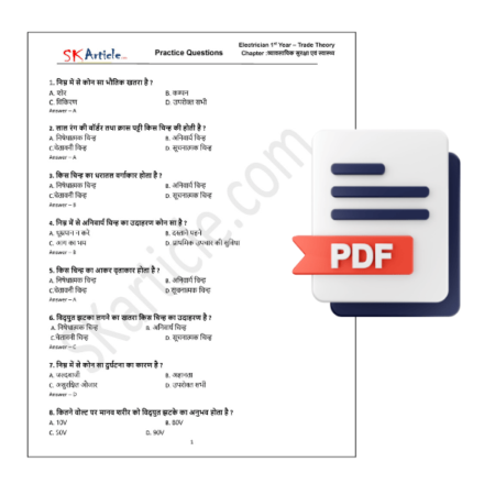 Electrician Theory 1st Year Questions | Chapter - व्यावसायिक सुरक्षा एवं स्वास्थ्य
